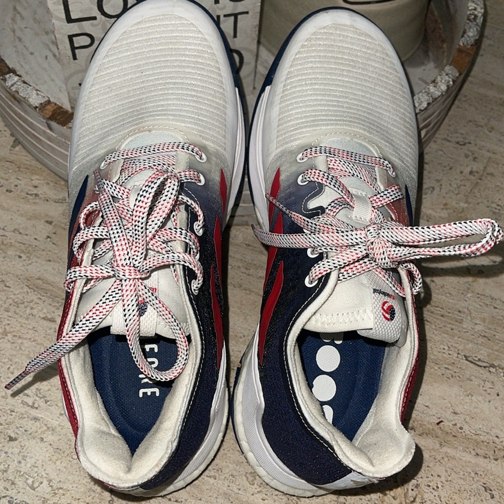 ADIDAS Crazyflight Team Collegiate Red Navy USA Volleyball sneakers Sz 7.5 EUC - Picture 7 of 17